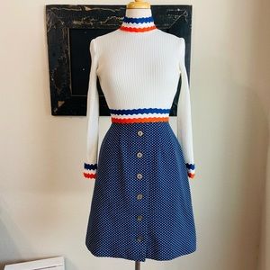 Vintage 1970’s Retro Mock Neck Melissa Lane Dress